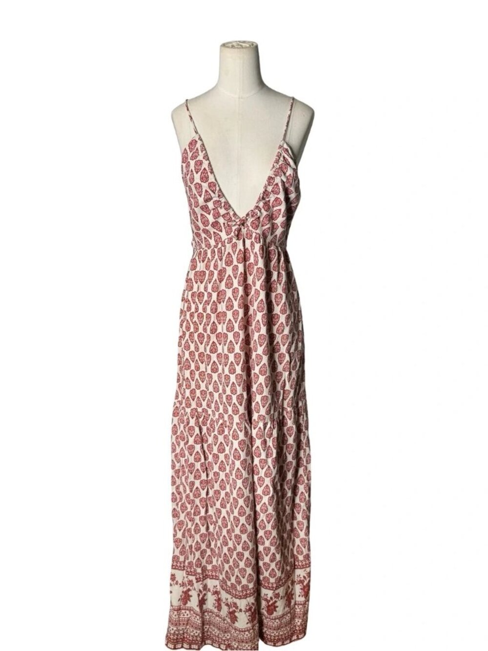 Sim & Sam - RUST BORDER SL HALTER V NECK LINEN BLEND - Picture 7 of 11